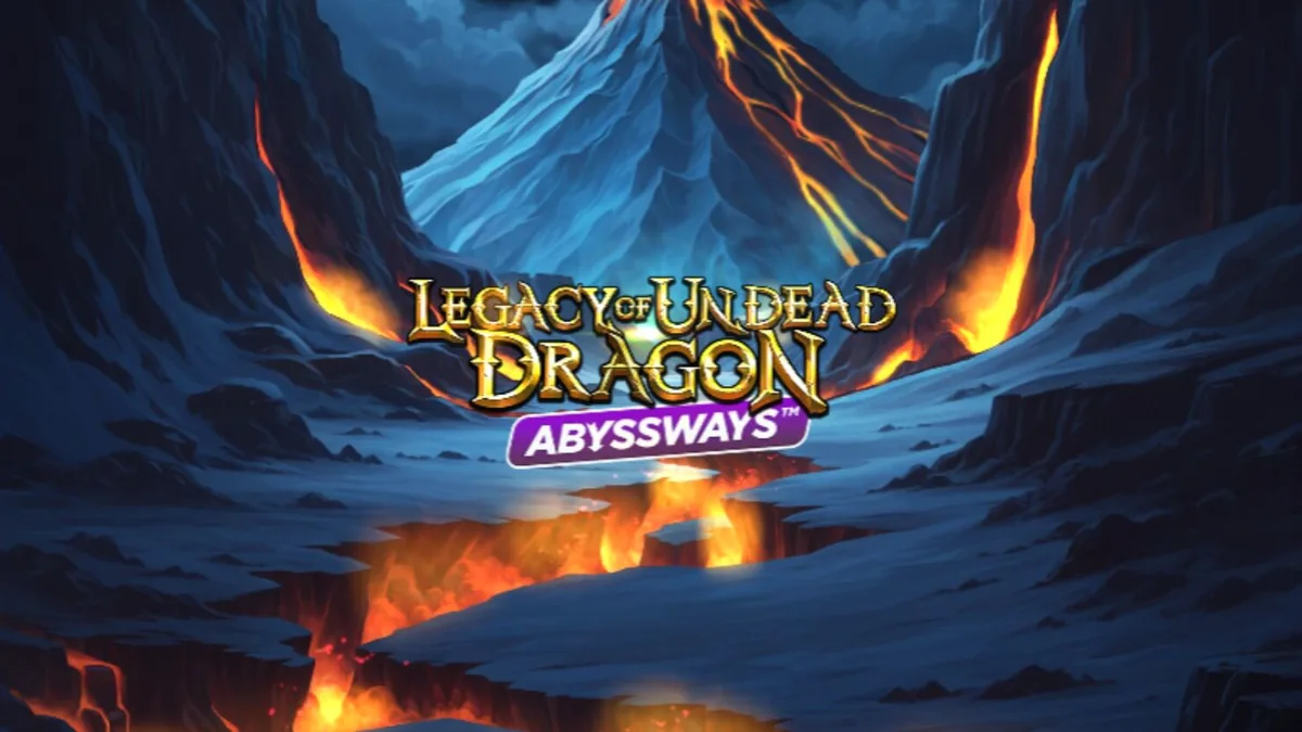 Tampilan visual slot Legacy of Undead Dragon Abyssways dengan naga dan ksatria